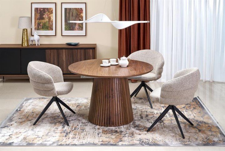 Розкладний стіл FARGO, стільниця - горіх, ніжки - горіх (2 шт. = 1 шт.)